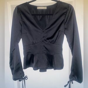 Great Condition, Abercrombie & Fitch XS Black Satin Like Blouse